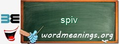 WordMeaning blackboard for spiv